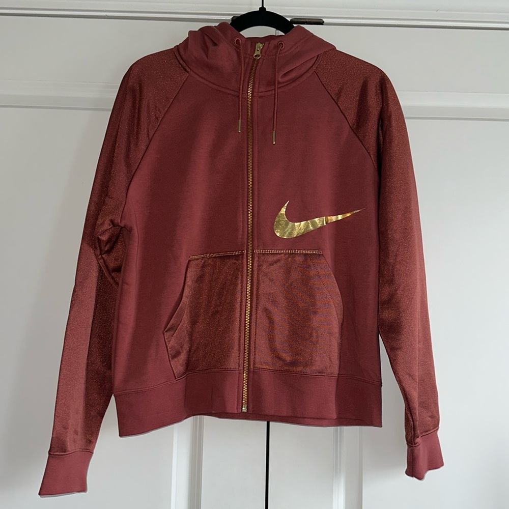 Nike gold metallic hoodie. NWT. Size S.